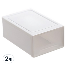 비레보 서랍형 책상 정리 데스크탑 세로 수납 박스, 화이트, 2개