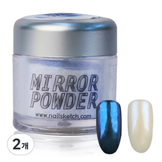 네일스케치 미러파우더, PW4메탈블루, 2개