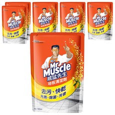 Mr Muscle 威猛先生 地板清潔劑補充包 清新檸檬, 1.8L, 6包