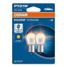 OSRAM 歐司朗 Genesis DIADEM 鍍鉻方向燈 單燈泡 PY21W 2入, 1個, 黃色