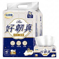 倍潔雅 好韌真 三層抽取式衛生紙, 6包, 1袋