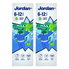 Jordan 青蘋果味兒童牙膏 6~12歲, 75g, 2條
