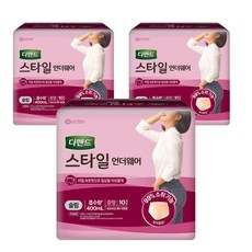 디펜드 여성용 스타일 언더웨어 슬림 성인기저귀, 중형, 10개입, 3개