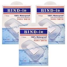 BIND-in 絆多 那柏瑞特可盧雅 100%防水膠布 大片型, 5片, 3盒