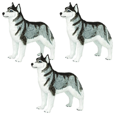 Safari Ltd 西伯利亞哈士奇 Siberian Husky 公仔 255229, 3個