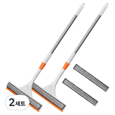 MONACO OLIVE 掃拖兩用矽膠掃把 雙效魔術掃把 2入 + 附加清潔布 2入 組, 2套