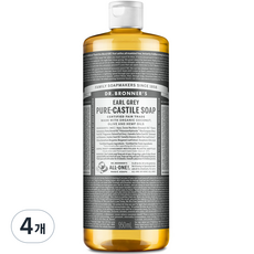 닥터브로너스 얼그레이 페이스 앤 바디 퓨어 캐스틸 솝 바디워시, 1개입, 4개, 950ml