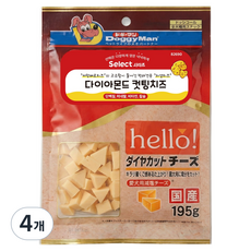 도기맨 강아지 셀렉트 헬로 다이아몬드 컷팅 치즈, 195g, 4개