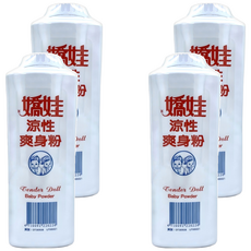 嬌娃 涼性爽身粉, 250g, 4個