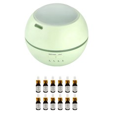 光影香氛水氧機 附12瓶精油, CAAD0045GNS4, 清新綠