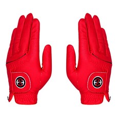 SEVEN HILLS 女款IRIS彩色合成皮高爾夫手套 雙手用, 紅色, 1組