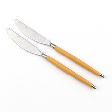 Bogen 韓國製造 Le Vian 霧面餐具 餐刀, 2個, 芥末黃色