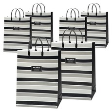 POPO FANCY Balance PP 購物袋 大, 黑色, 6個