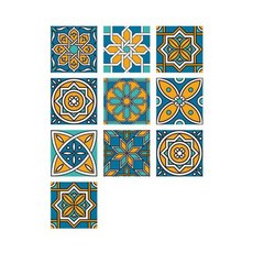 地中海瓷磚造型貼紙 HZ001-S 10入, 10套
