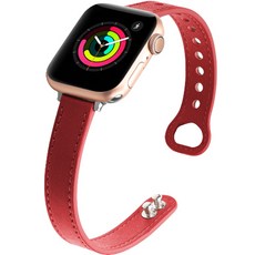 HOONI DAILY Apple Watch 皮革錶帶, 紅色