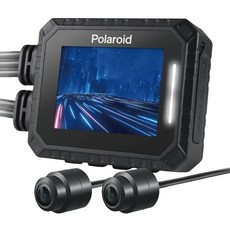 Polaroid 寶麗萊 新巨蜂鷹 機車HDR夜視雙鏡頭行車記錄器 附32G記憶卡, 黑色, MS210WG