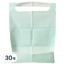 플렉스라인 가벼운 어르신 일회용 턱받이, 그린, 30개