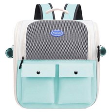 SUNORO 透氣雙肩寵物外出包, 綠色, 1個