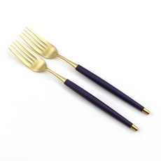 Bogen 韓國產 Le Bien 金色餐具 餐叉, 2個, 紫色