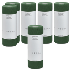 생활공작소 일회용 수세미, 딥그린, 60개입, 6개