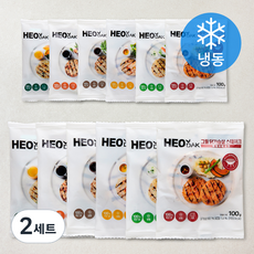 허닭 그릴 닭가슴살 스테이크 오리지널 2개 + 불고기맛 2개 + 청양고추 2개 + 매콤바베큐맛 2개 + 깻잎 2개 + 치즈 2개 세트 (냉동), 100g, 1개입, 24개