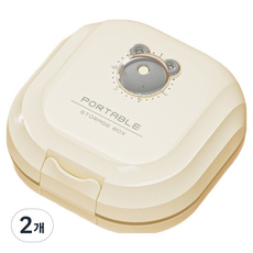 利奇賽邦 簡約星期藥盒 7格 淺米色 8 x 8 x 4 cm, 2個