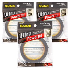 3M Scotch 超強力泡棉雙面膠帶 18mm x 3m, 3個