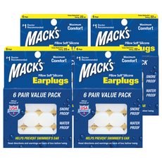 Macks 필로우소프트 수면 귀마개 흰색, 4개, 12개입