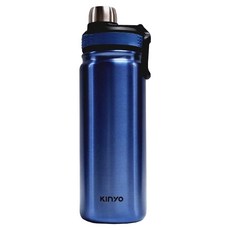 Kinyo 304不鏽鋼真空運動瓶 KIM-4030, 650ml, 1個, 藍色