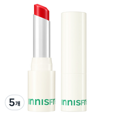 INNISFREE 晨露光透水感唇膏, 5支, 3.5g, 05 Poppy Red