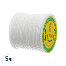 나일론 매듭실 실팔찌 만들기 0.8mm, White, 5개