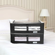 JOEUN LIVING 床下收納盒 黑色 2個, 2入