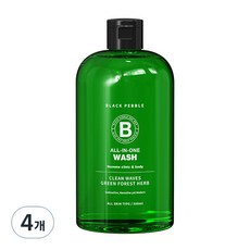 블랙페블 올인원 쿨링 클린 웨이브 남성청결제, 4개, 500ml
