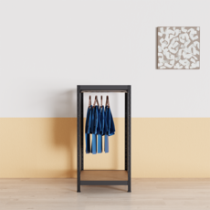 슈랙 행거 2단 1행거 600 x 400 x 1200 mm, 블랙