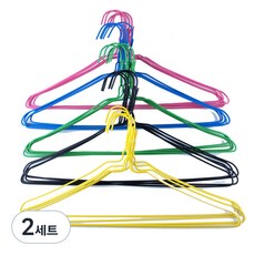 코디스 洗衣店衣架 5種 x 10p, 黃色, 黑色, 綠色, 藍色, 粉紅色, 2套