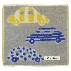 SOU SOU 京都新和風口袋迷你小方巾, 小汽車 灰色, 1條