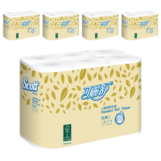 Scott 可麗舒 2層小捲筒式衛生紙, 10.8cm, 12捲, 5袋