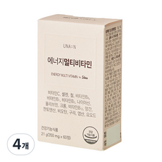 휴럼 유나엔 에너지 고함량 올인원 종합비타민 미네랄, 60정, 4개