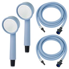 닥터워터 국내 제조 원터치 디자인 샤워헤드 + 샤워호스 세트 2M, 2개, SKY BLUE