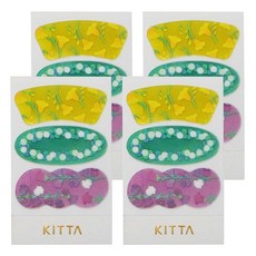 KING JIM KITTA 隨身攜帶和紙膠帶, KITTO014, 透明軋型 花, 4包