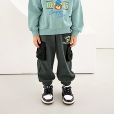 MARI N MORI 兒童化纖口袋刷毛束口褲