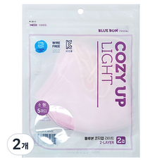 블루본 아이노우 코지업 라이트 마스크 소형 아동용, 5개입, 2개, 핑크