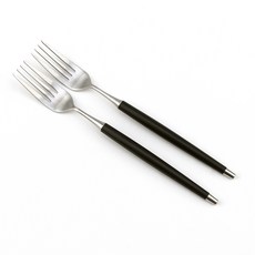 Bogen 韓國製造 Le Bien 緞面餐具 餐叉, 2個, 黑色