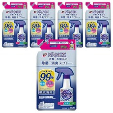 LION TOP NANOX 衣物布製品除菌除臭噴霧 補充裝, 5個, 320ml