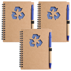 Artville 環保再生原子筆筆記本 12.5 x 15.5 cm 70張, 藍色, 3個