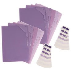 sewoose A4 漸層 L型文件夾 5款 + 索引貼紙 120p 套組, 粉紫色, 2套