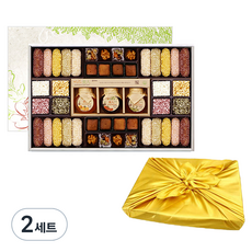 濟州液體茶 故鄉韓菓綜合禮盒+包袱組, 950g, 2組