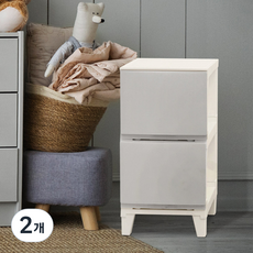 BONOHOUSE 簡約窄抽屜櫃, 2個, 淺灰色