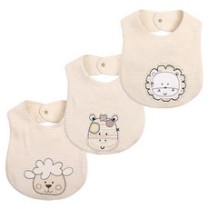 BEBENIZ 鈕扣式圍兜 3入, F款, 1組