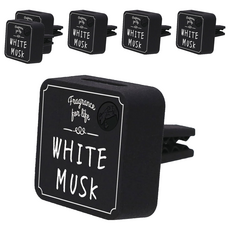 John's Blend 車用芳香劑 方形夾式 - 白麝香 主體+補充錠1入, 6個